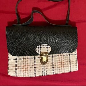 Plaid Black and Cream Women's Bag